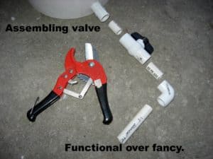 DIY Compost Tea Bucket - www.homesteadlady.com - assembling valve