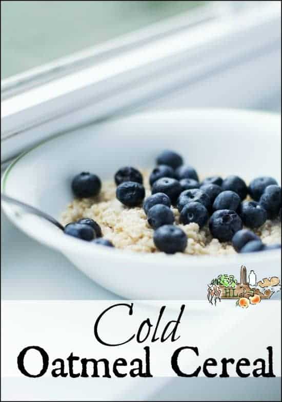 Cold Oatmeal Cereal l Quick, healthy breakfast l Homestead Lady.com
