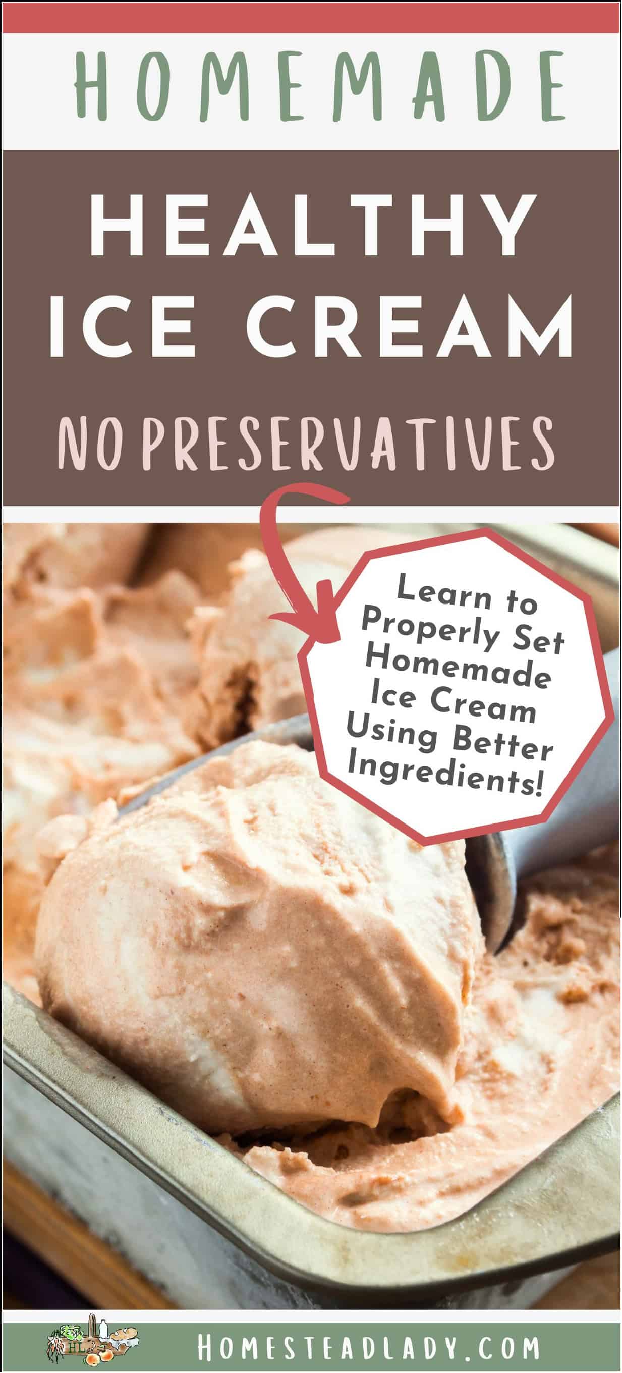 homemade ice cream in a pan being scooped out