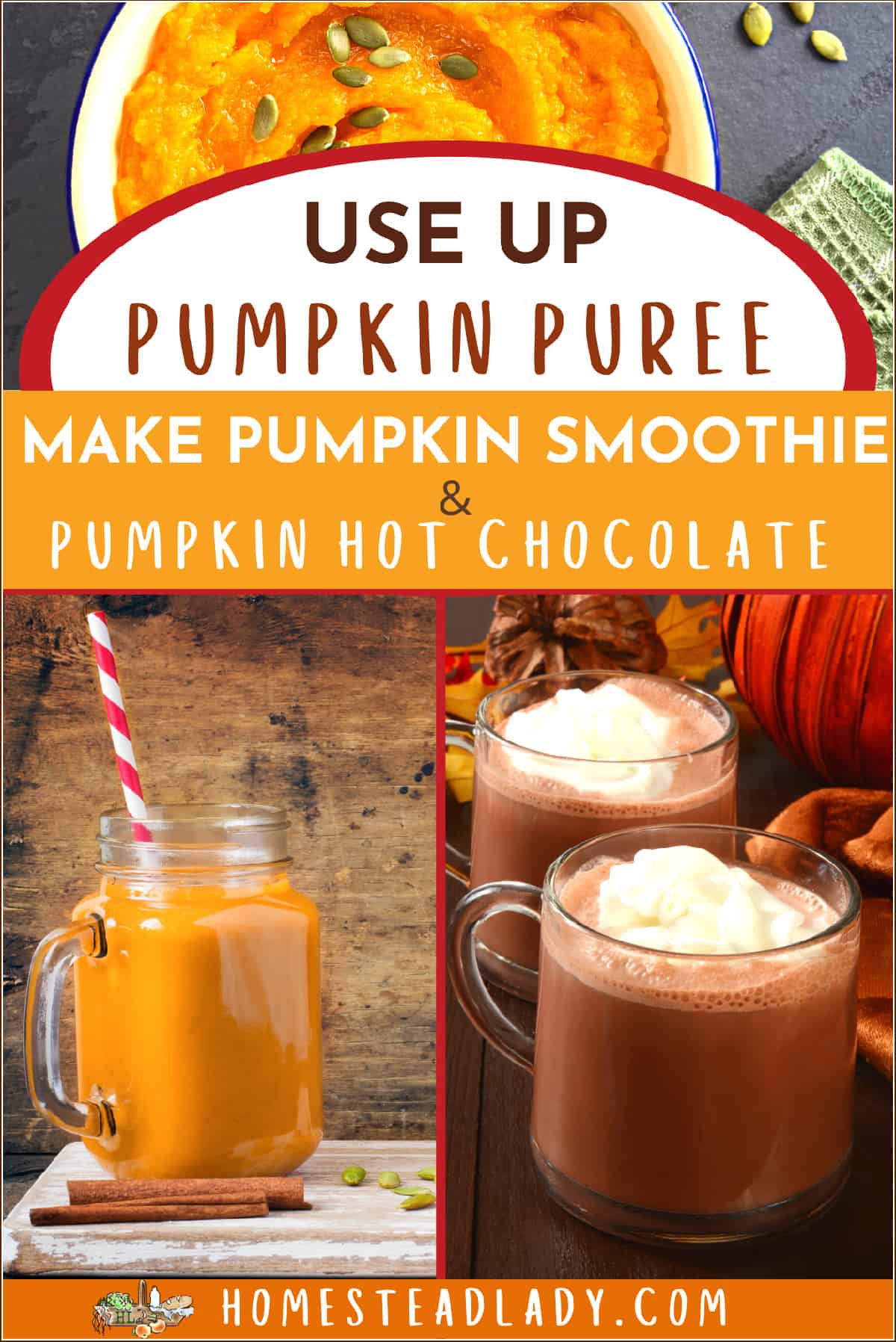 pumpkin smoothie and pumpkin hot chocolate