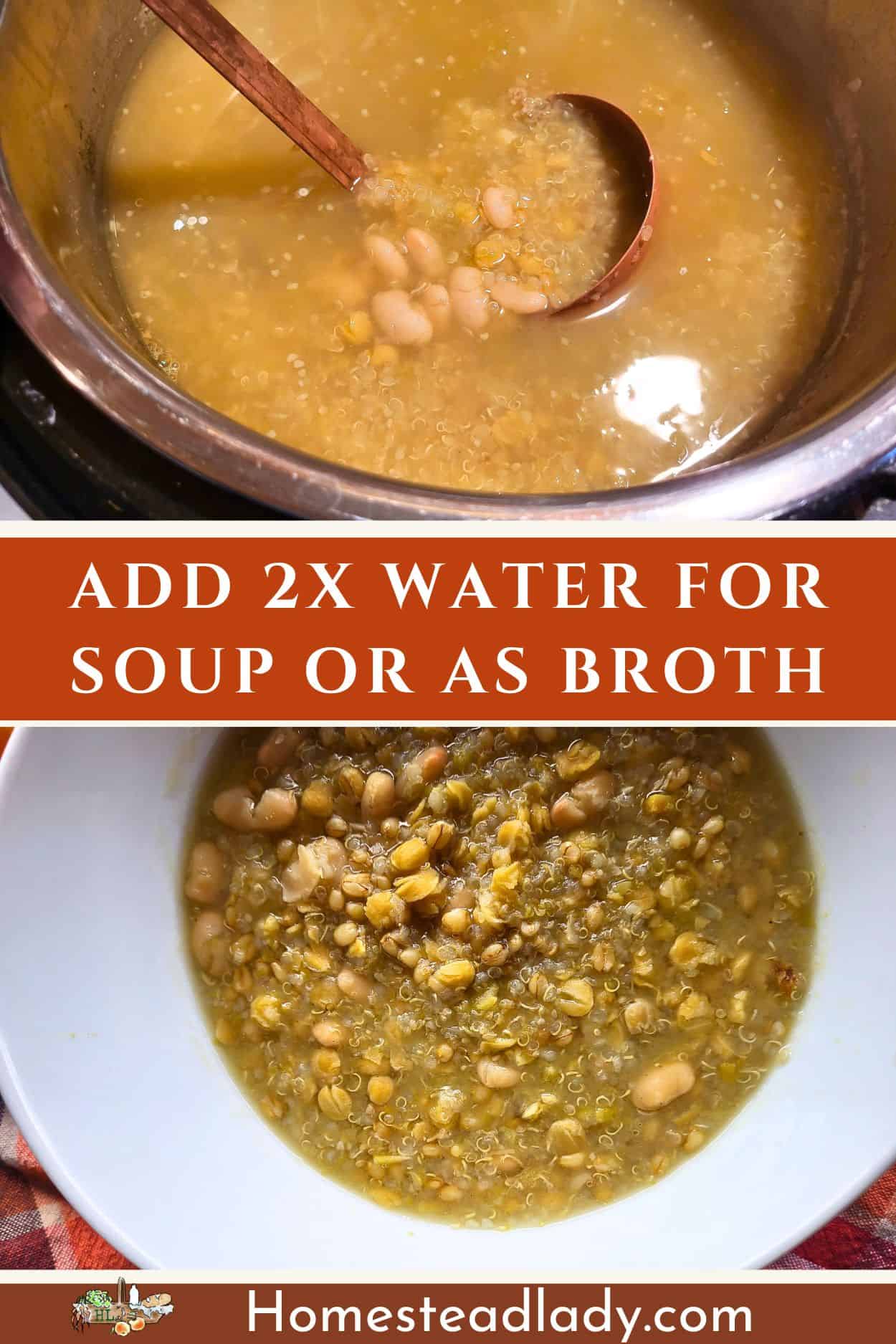 watery pulse in a pot for soup-like texture in InstantPot