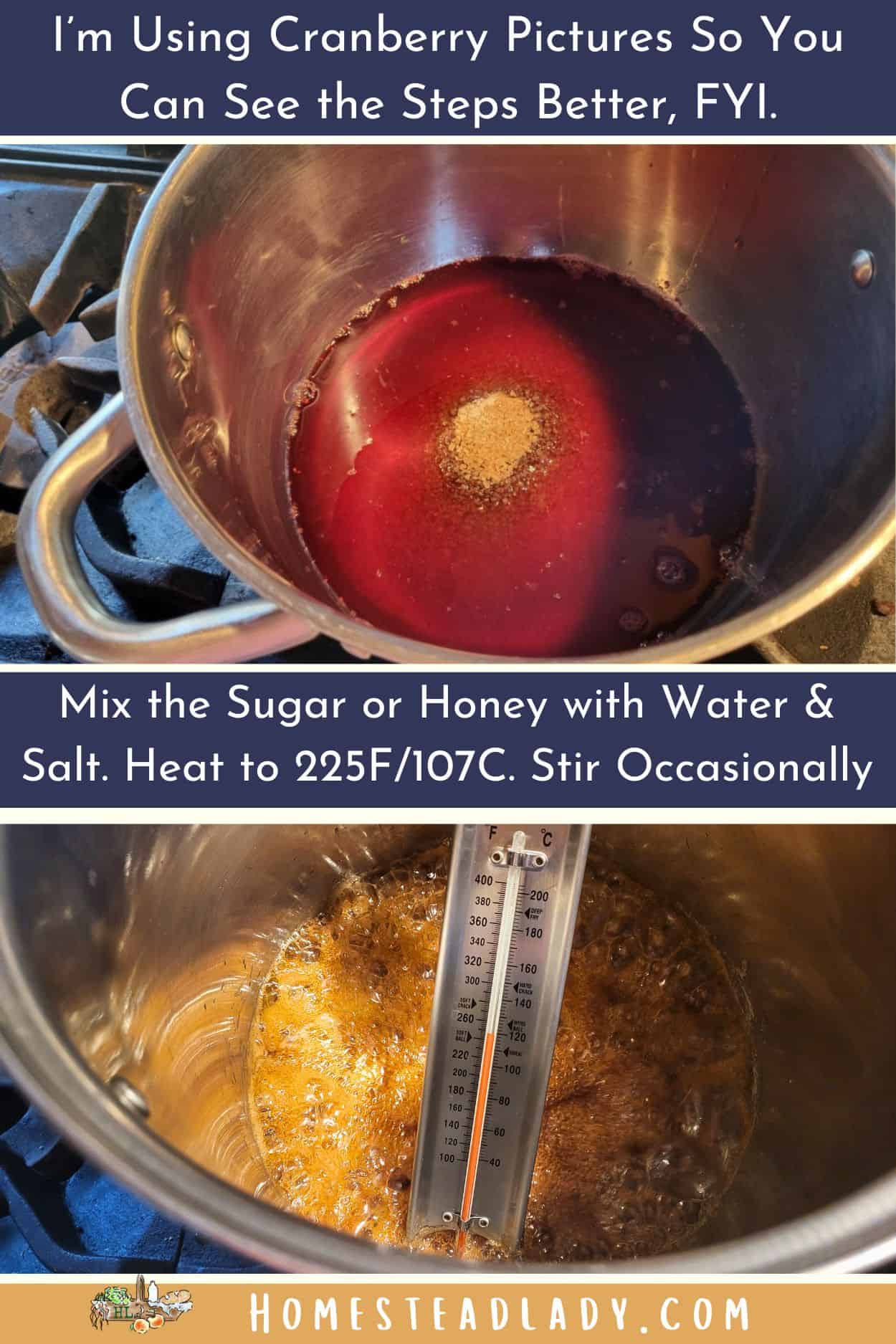 making homemade marshmallow syrup in a bit pot 