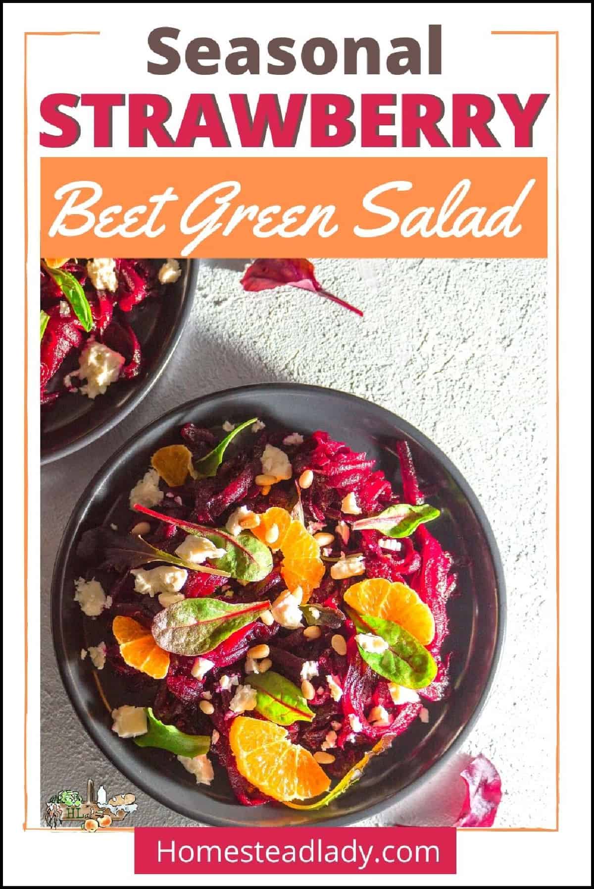strawberry beet salad with oranges in a bowl