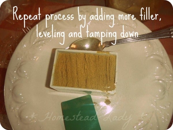 DIY Supplement Capsules - repeat and tamp again - Homestead Lady