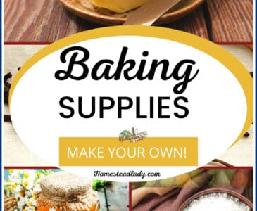 flour, honey, butter and other baking supplies