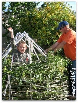 DIY Willow Playhouse l So easy a child can do it l Homestead Lady (.com)