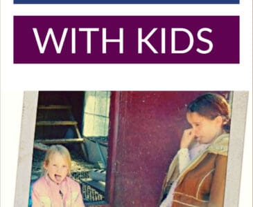 kids cleaning a chicken coop