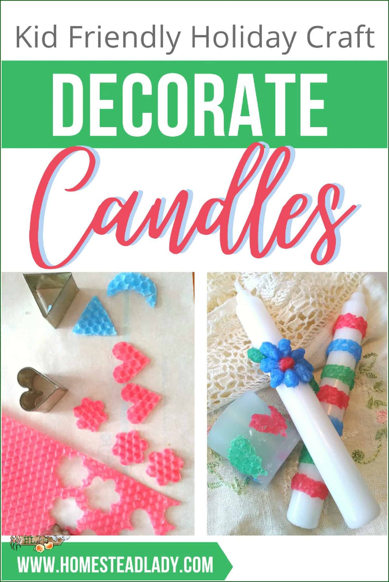 wax shapes, cookies cutter, decorate taper candles