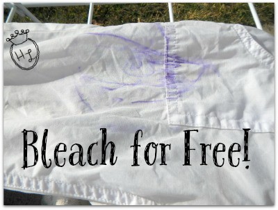 pair of pants with stain out in sunshine to bleach