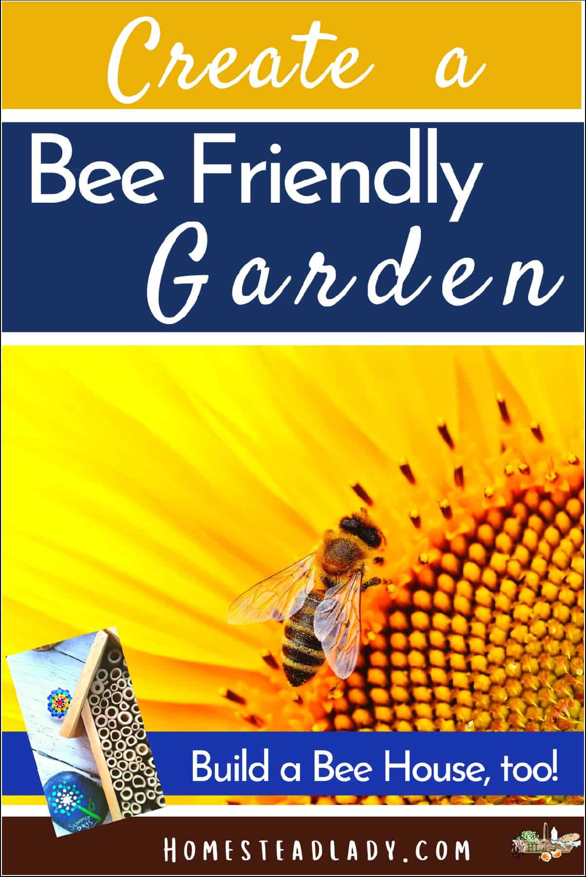 honeybee on a sunflower in a garden