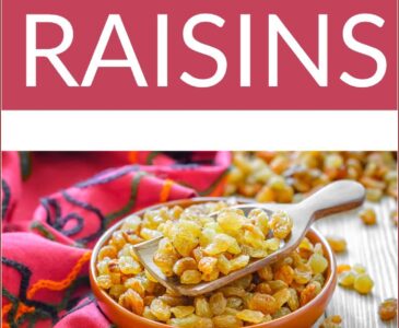 raisins in a bowl on a table