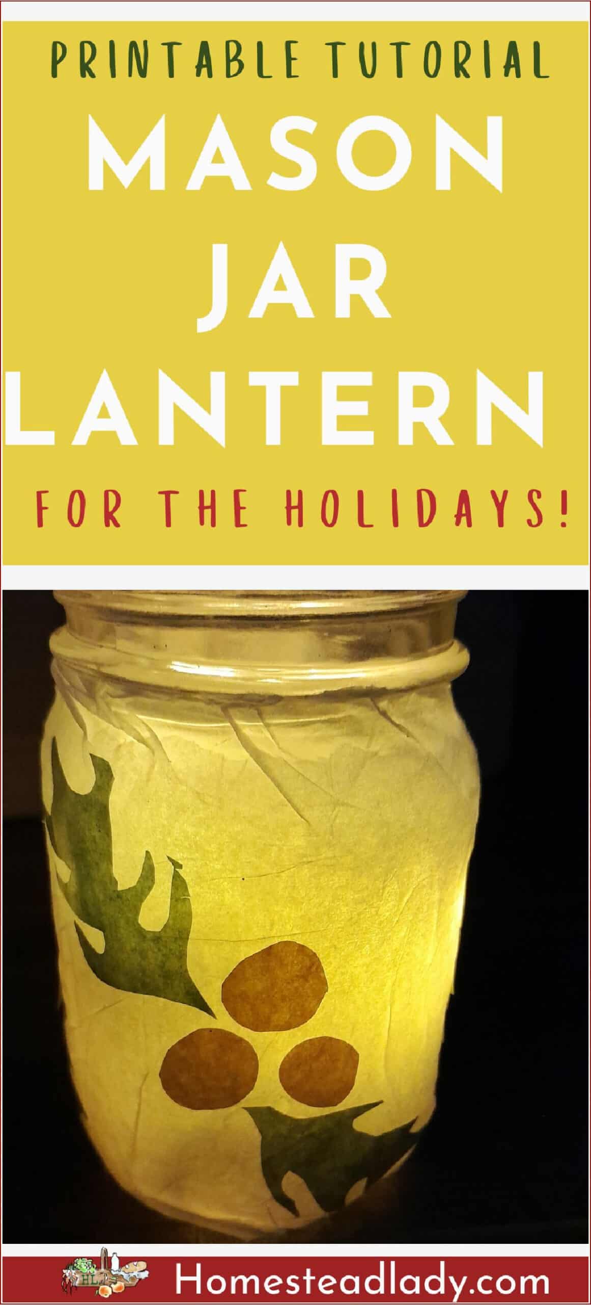 mason jar lantern with tissue paper design