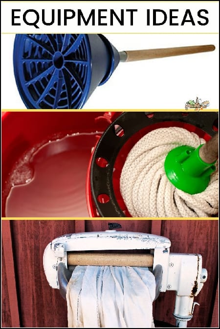 laundry plunger, mop bucket with wringer, clothes wringer