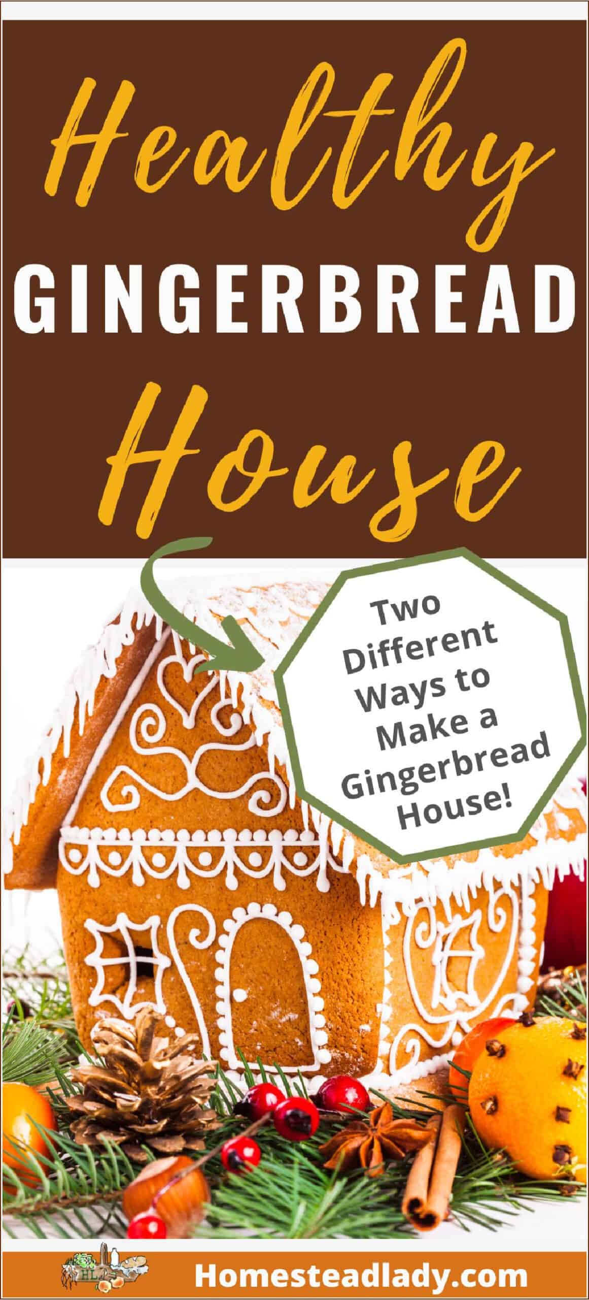 healthier gingerbread house on a table