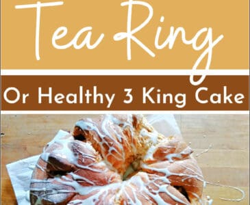 tea ring sweet bread on parchment paper sitting on a table