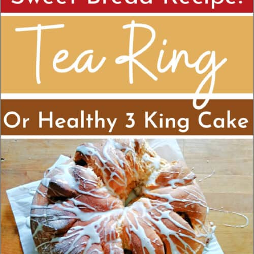 tea ring sweet bread on parchment paper sitting on a table