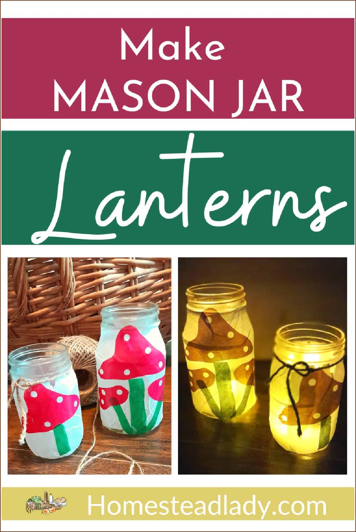 mason jar tissue paper lanterns