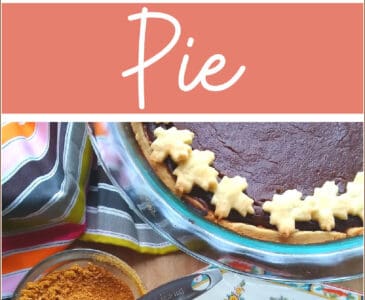 pumpkin pie on a colored cloth