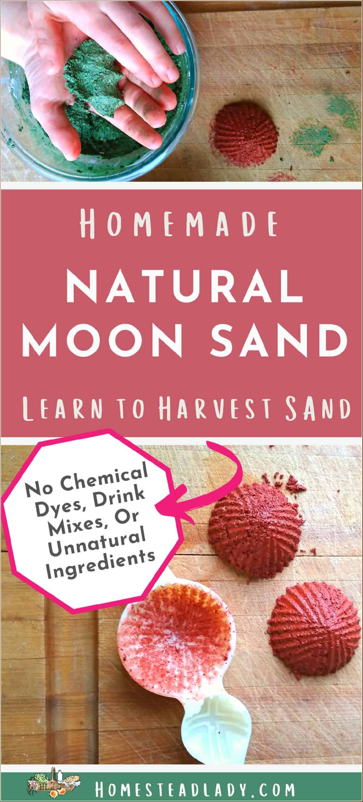 natural moon sand on a table