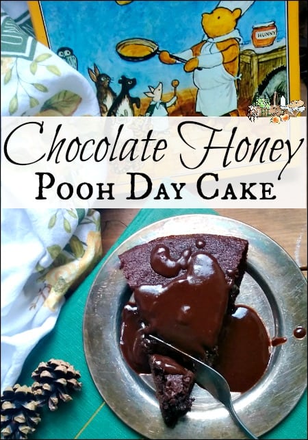 Chocolate Honey Pooh Day Cake l Celebrate author AA Milne's birthday with Pooh Day cake and crafts l Homestead Lady.com