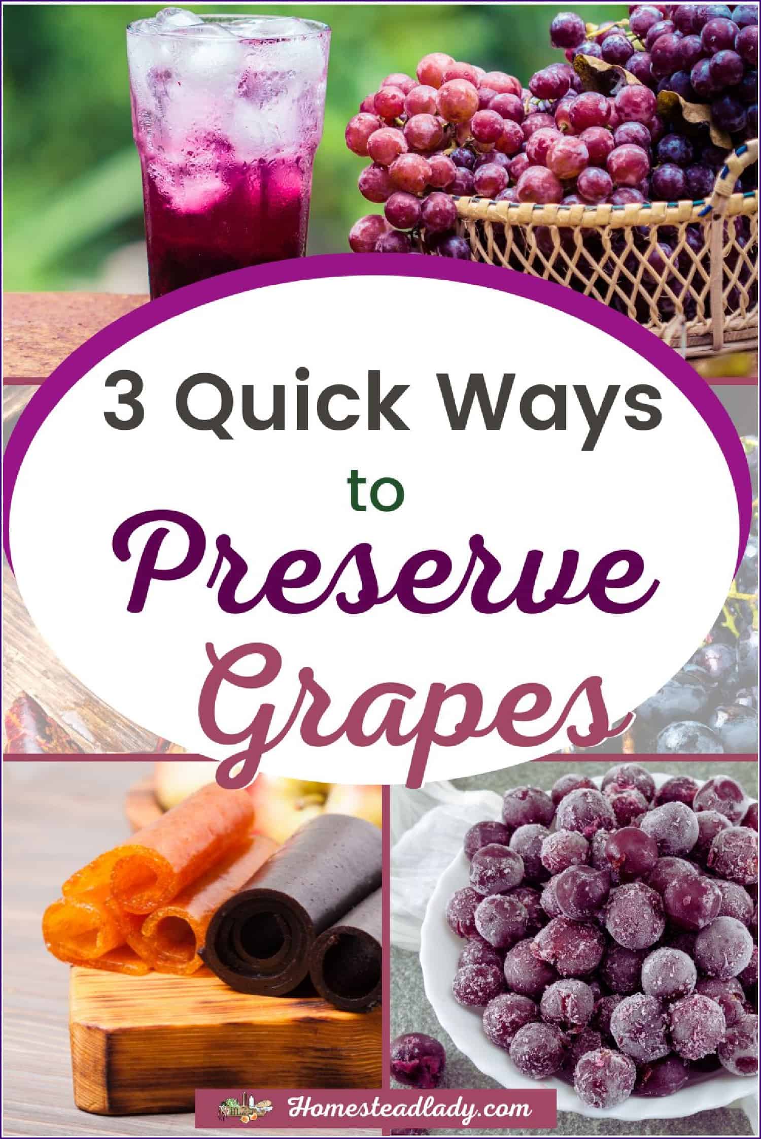 multi image, frozen grapes, grape leather, grape juice