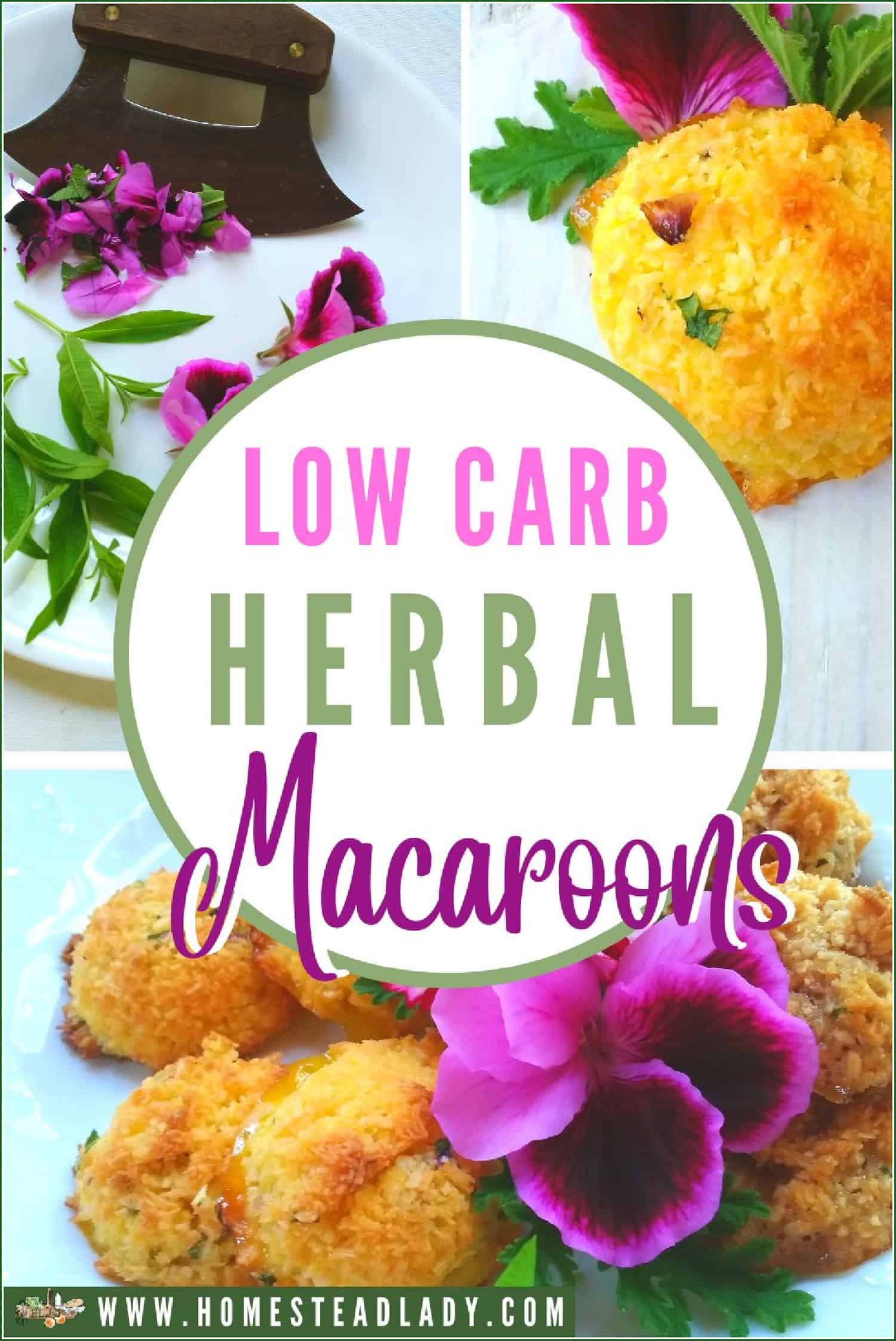 herbs on a plate, macaroons on a plate with flowers
