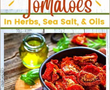 sun dried tomatoes in oil with herbs in a bowl on a table