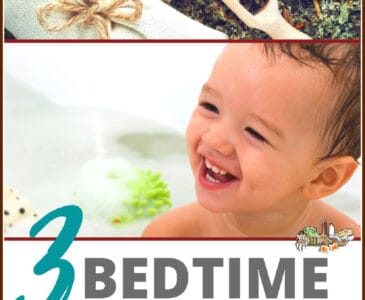 herbs and child in the bath