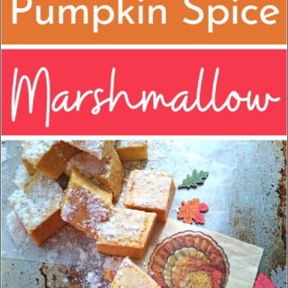 pumpkin marshmallows on a tray