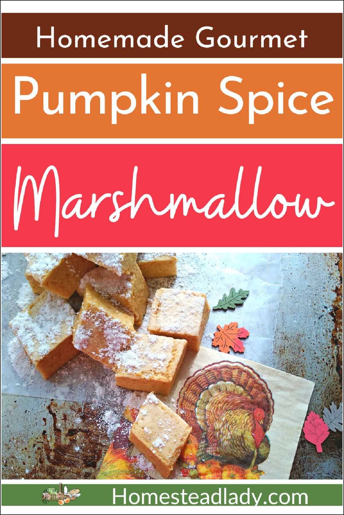 pumpkin marshmallows on a tray