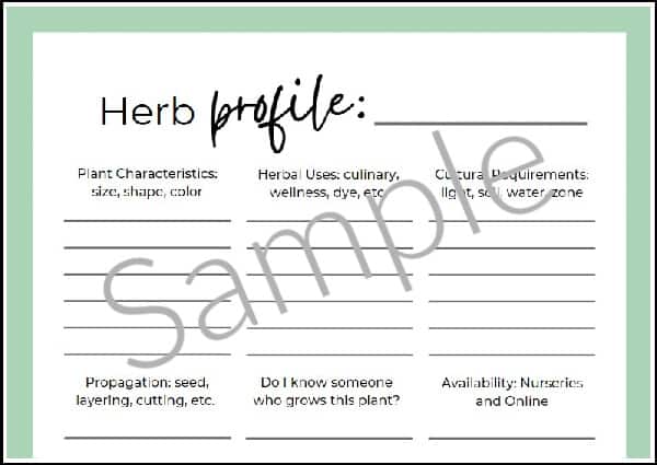 free download herb sheets