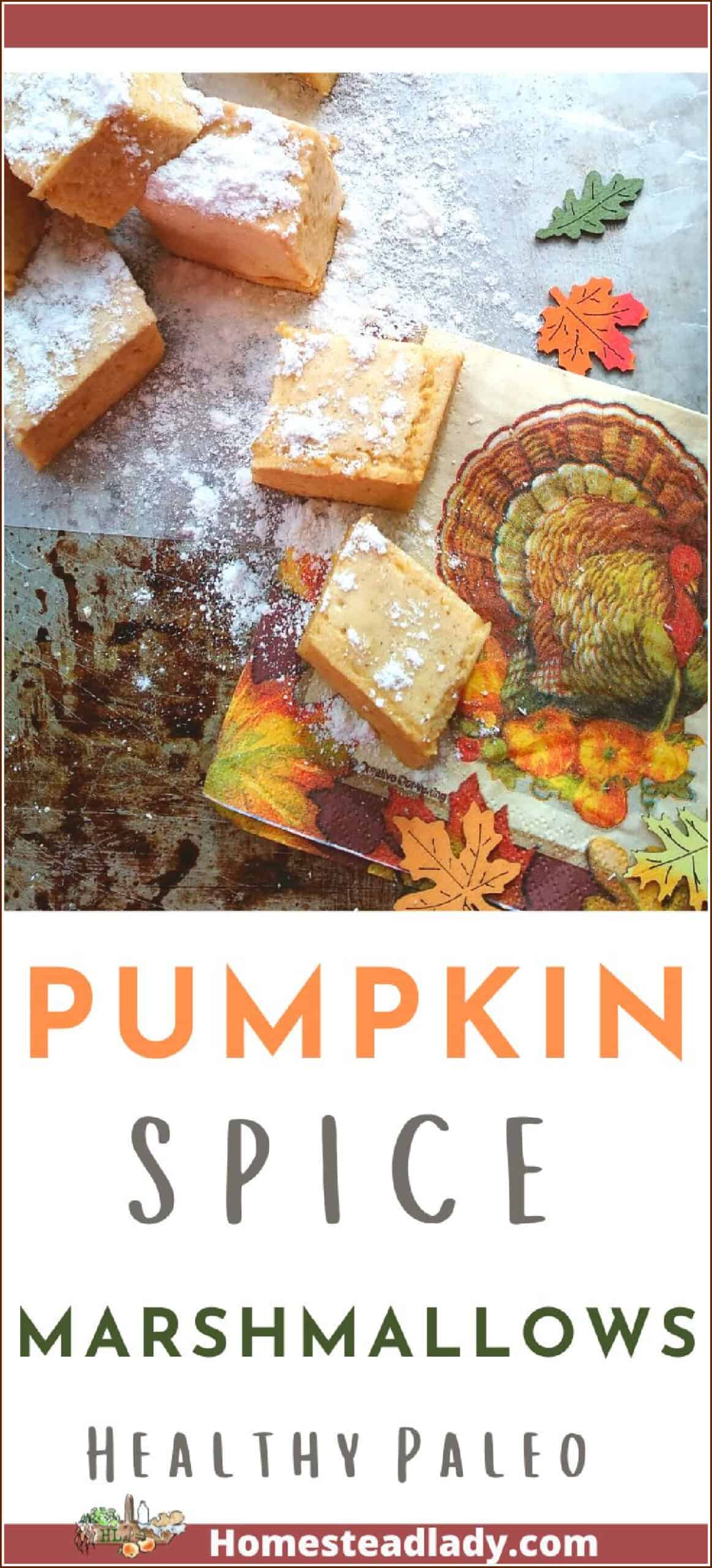 pumpkin marshmallows on a tray