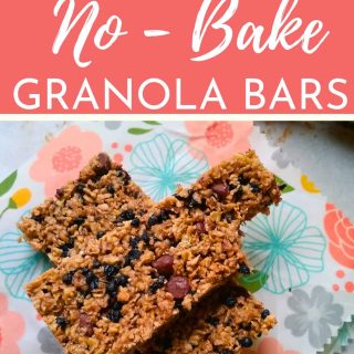 elderberry no bake granola bars on beeswax wrap