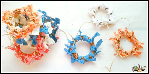 fabric scrap wreath garlands