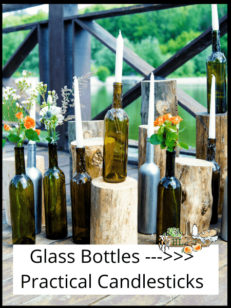 glass bottle candle sticks