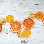 An orange sliced in half