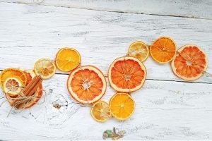 An orange sliced in half