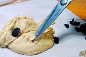 dragon bread dough being formed