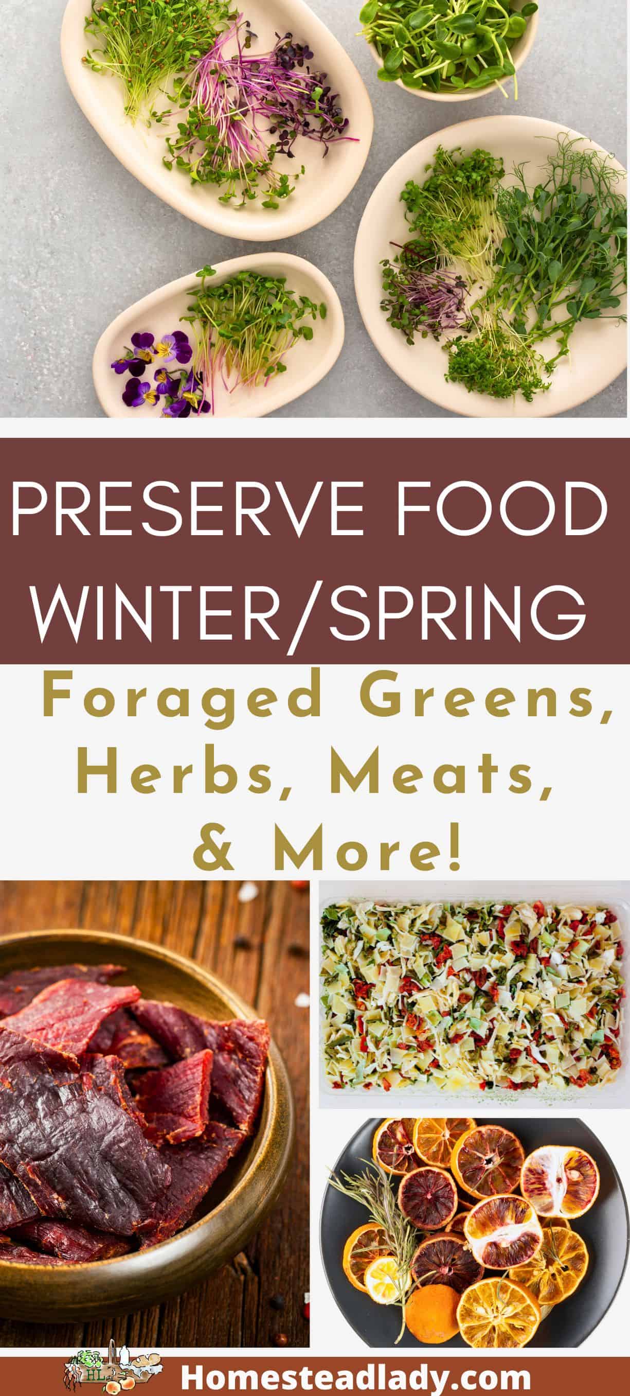 plants in a basket and meat jerky in a dish