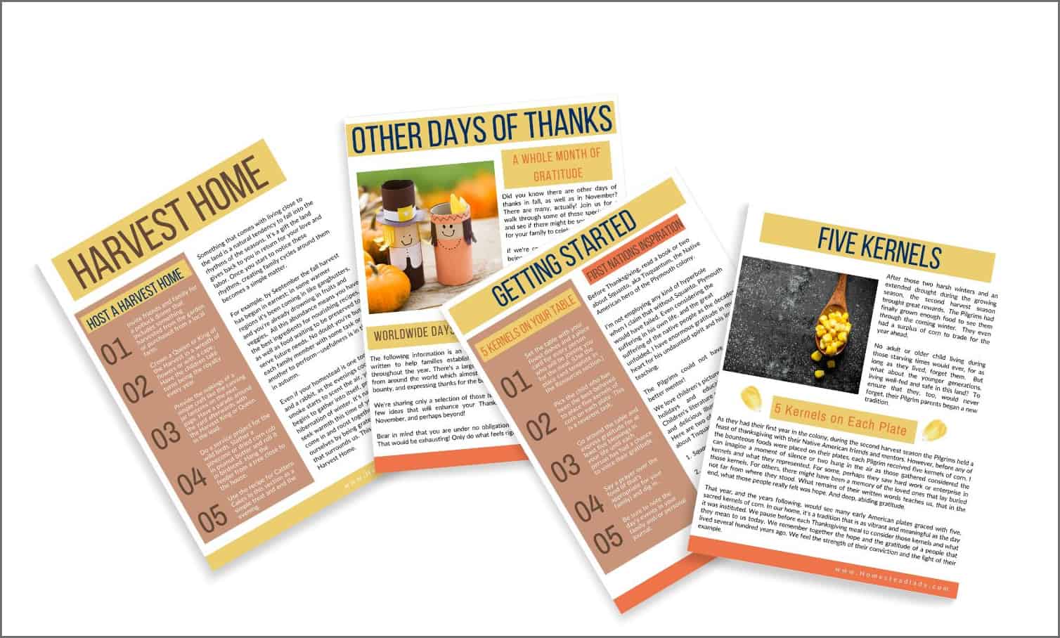 example pages from 5 Kernels of Corn book