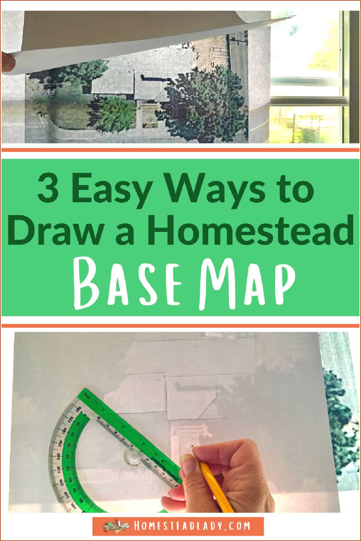 hand tracing a google map onto a base map