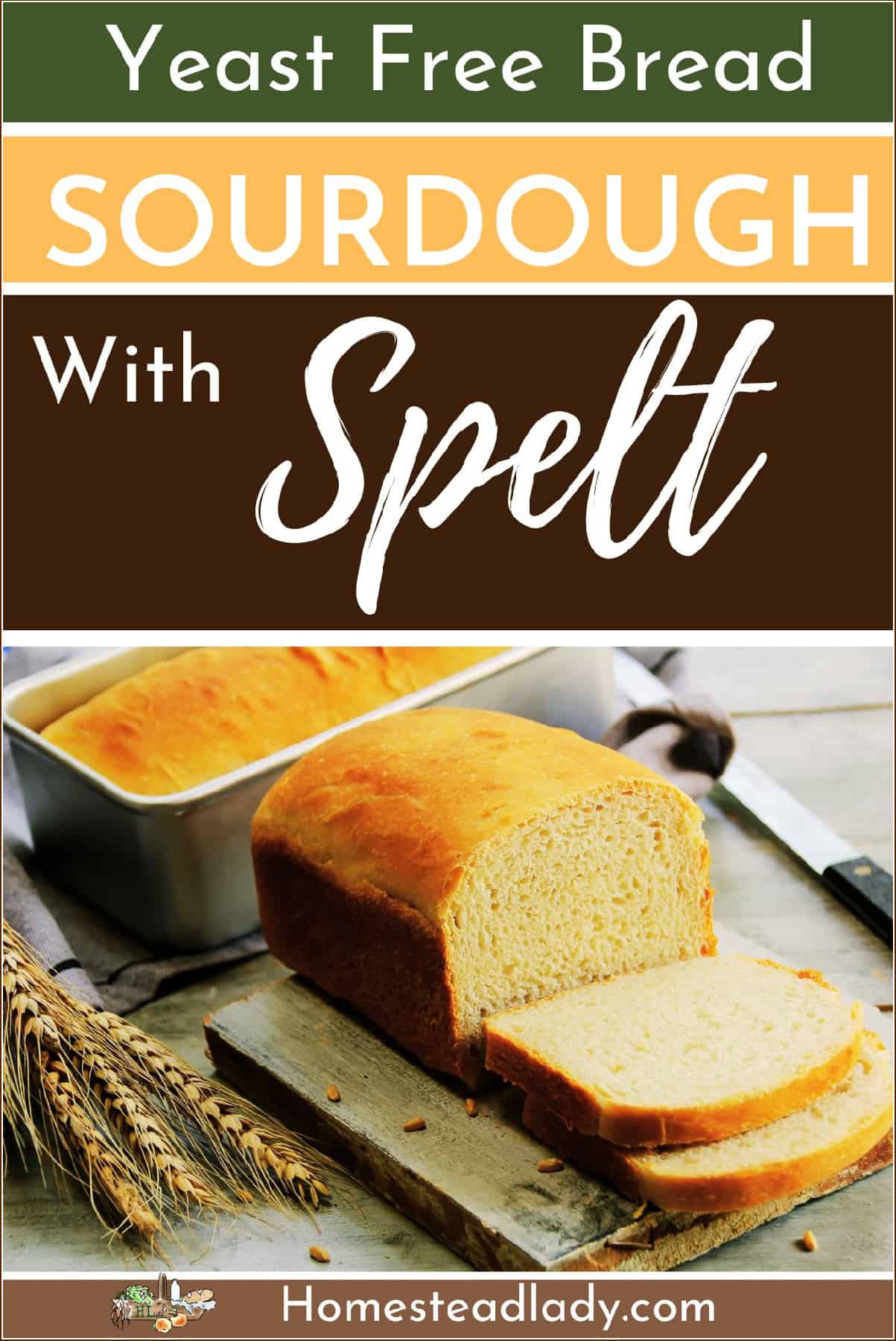 sourdough spelt loaf bread on table with a knife
