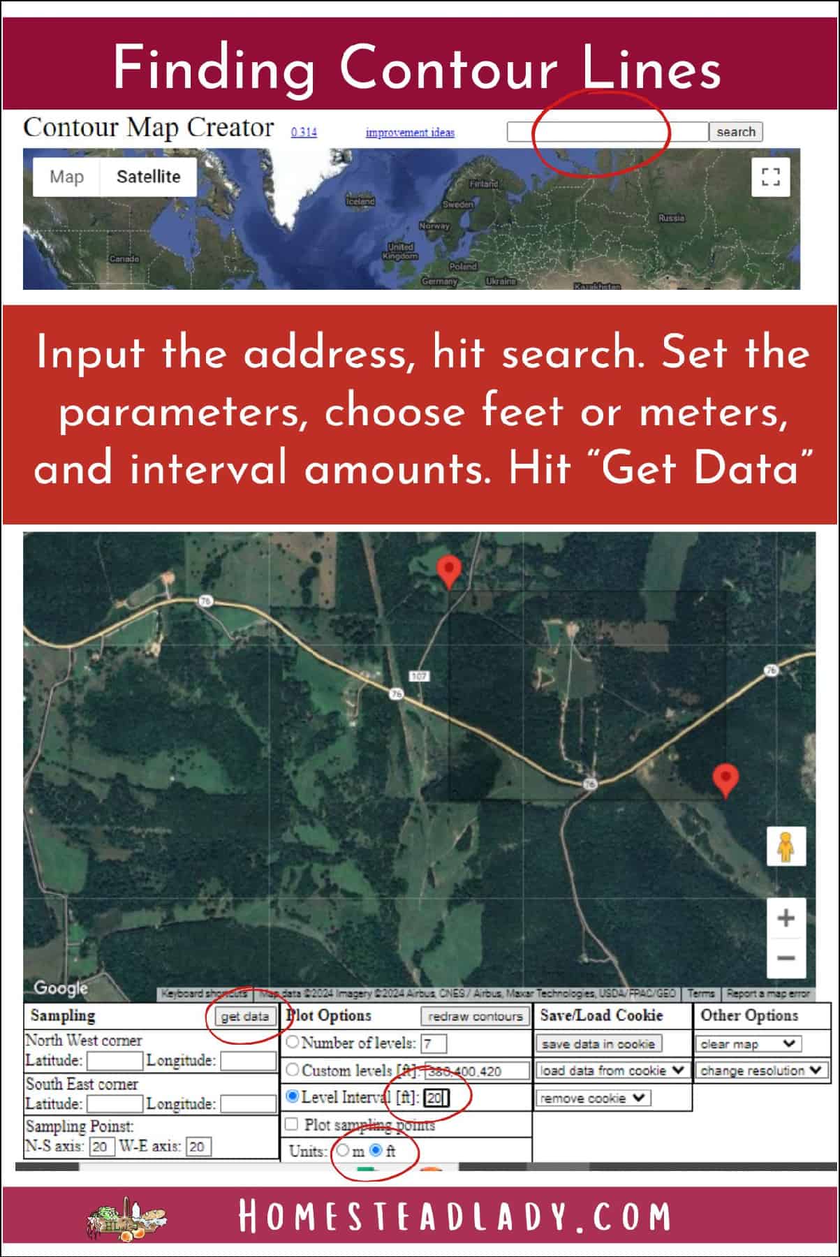 illustration showing contour lines