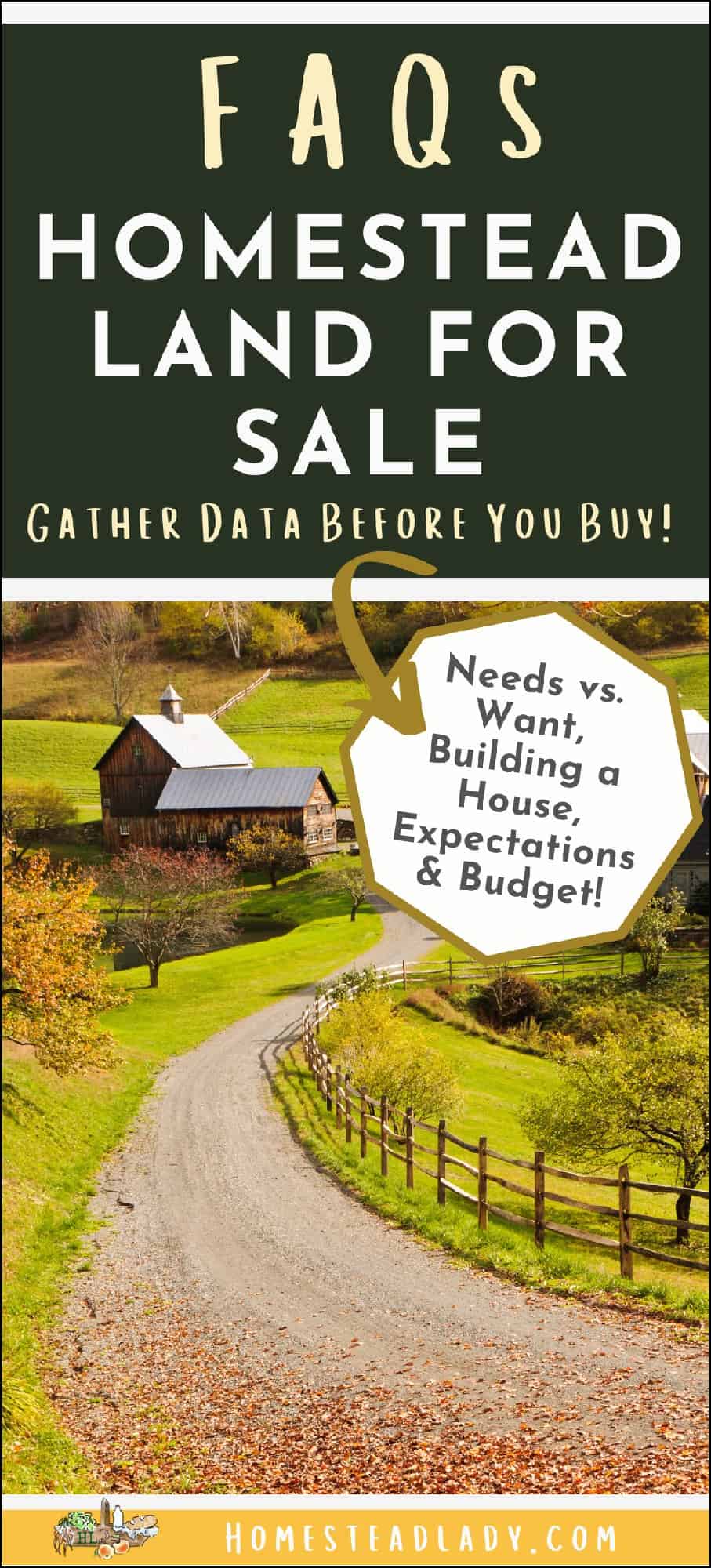homestead land and barn for sale