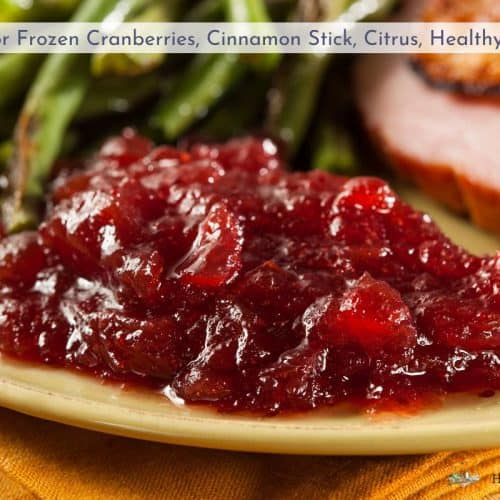 homemade cranberry sauce on a yellow plate