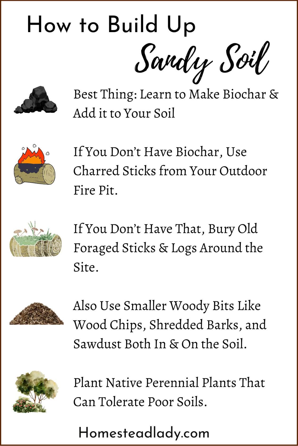 informational graphic on fixing sandy soils