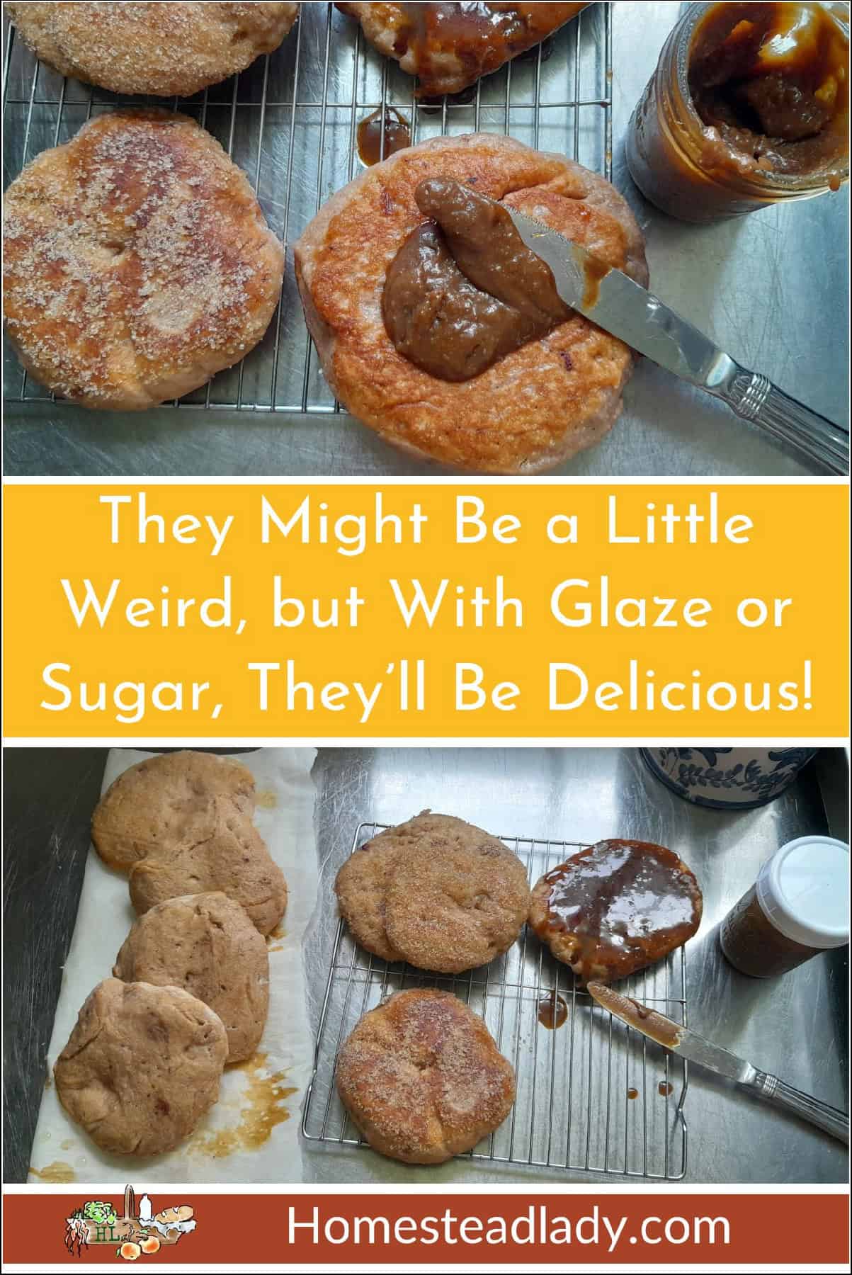 over proofed sourdough donuts with coconut sugar glaze