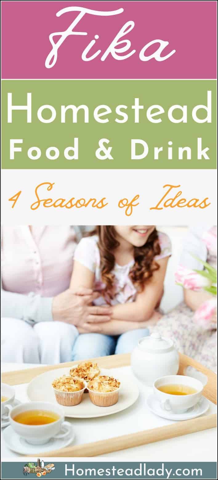 a girl and her grandmother at tea time with fika foods and drinks