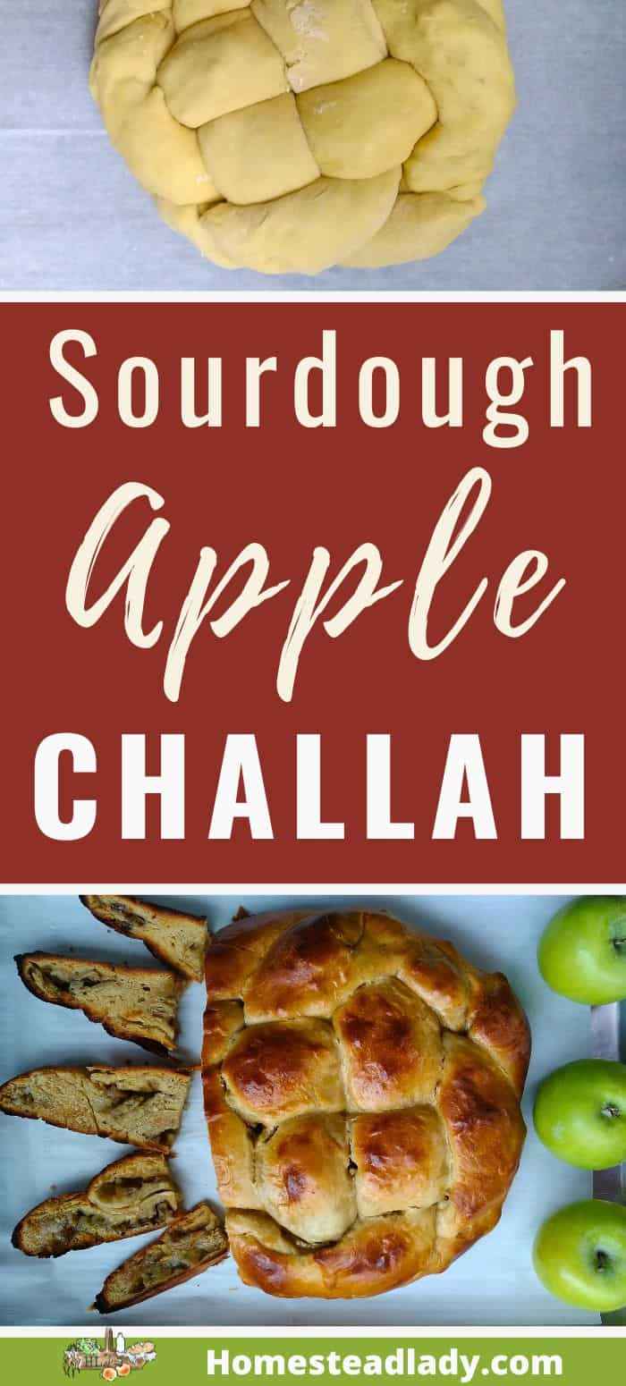 sourdough apple challah loaf