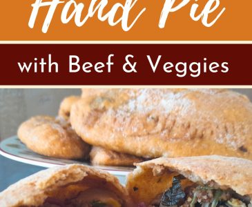 sourdough beef hand pies on a table and on a plate